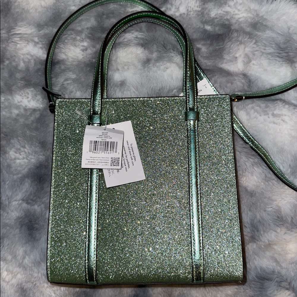 Kate Spade Sparkly Light Green Purse, Crossbody, NWT - Picture 2 of 4